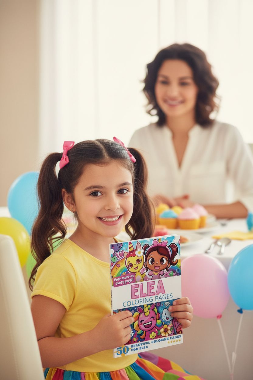 Elea coloring book in use