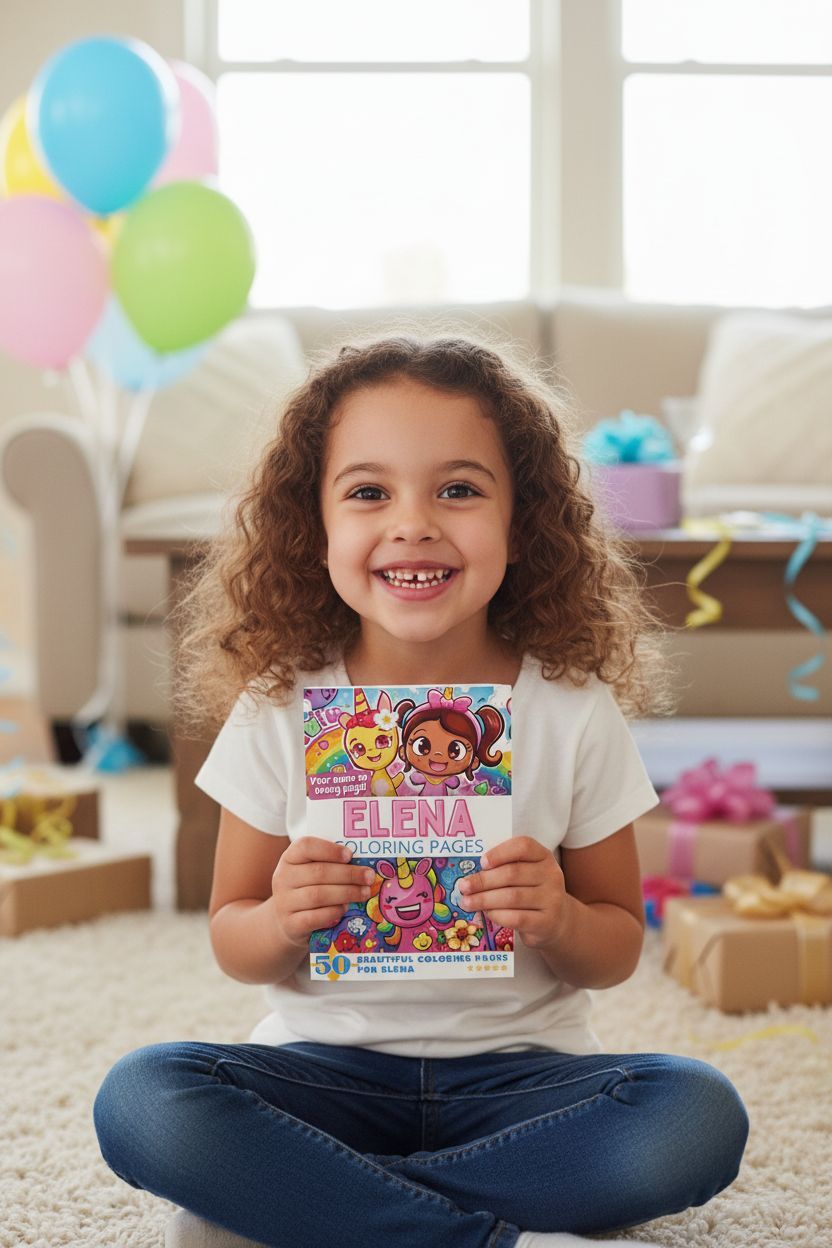 Elena coloring book in use