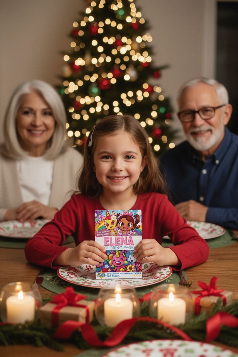 Elena Christmas coloring pages gift