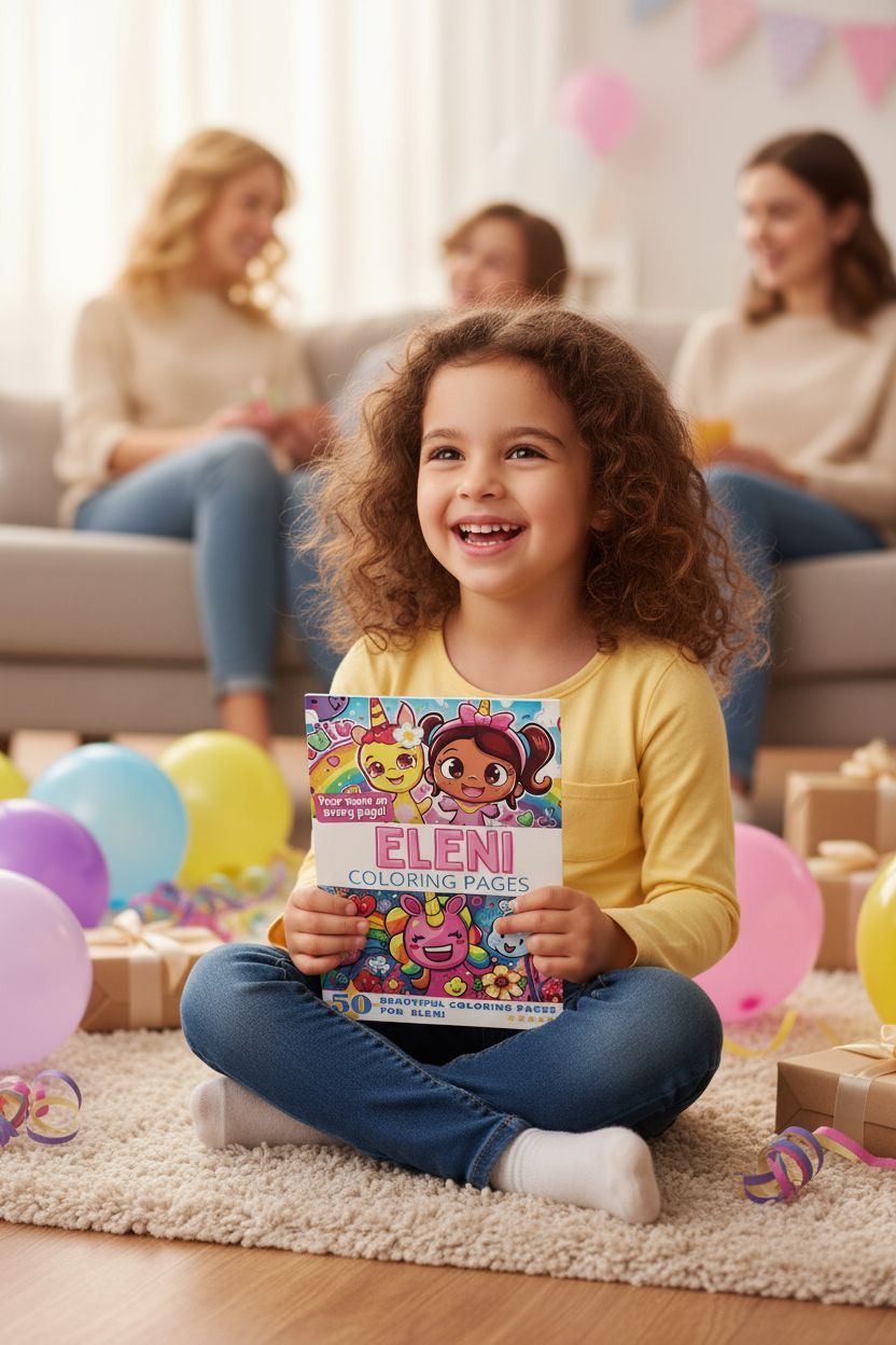 Eleni coloring book in use