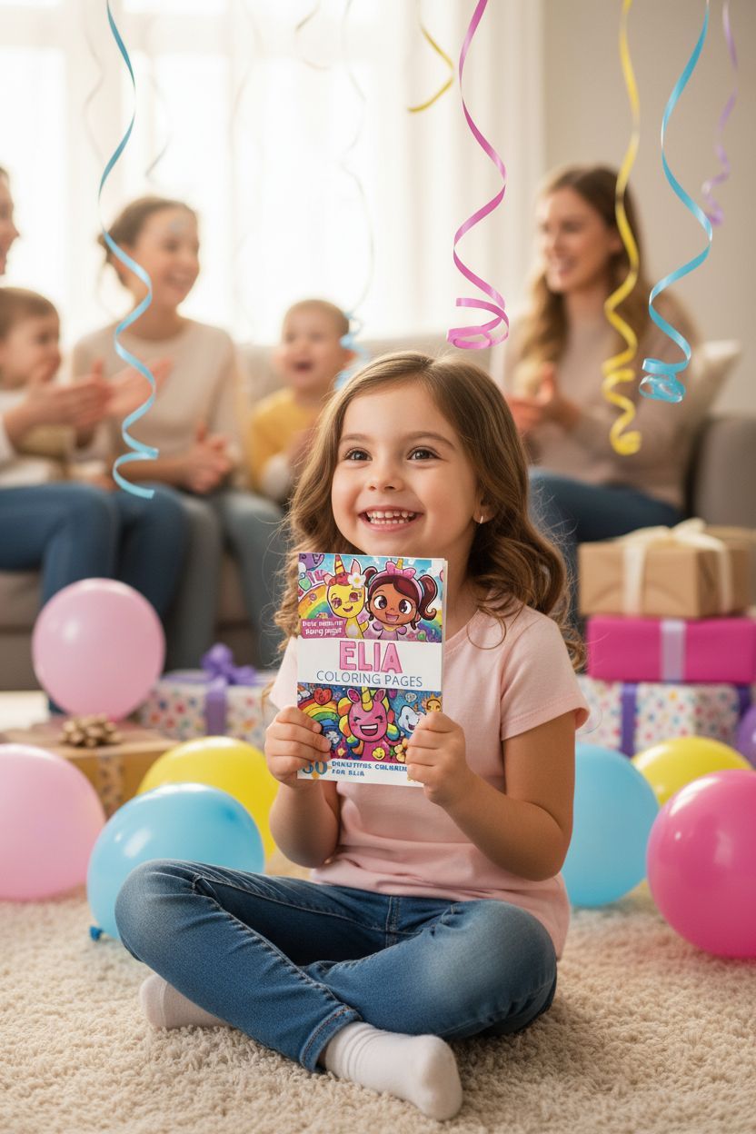 Elia coloring book in use