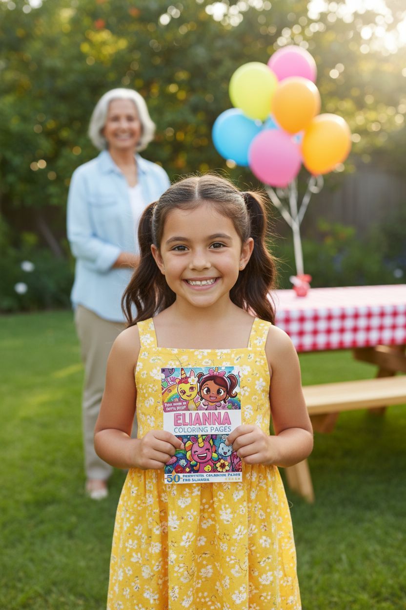 Elianna coloring book in use