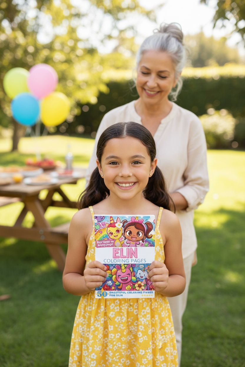 Elin coloring book in use