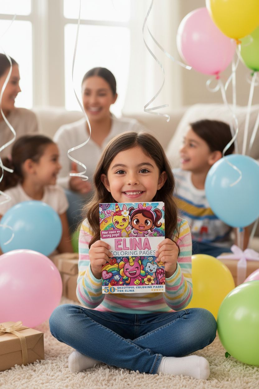 Elina coloring book in use