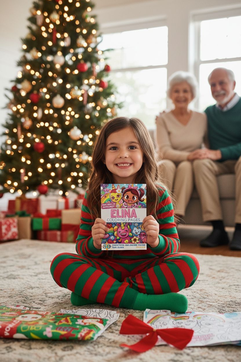 Elina Christmas coloring pages gift