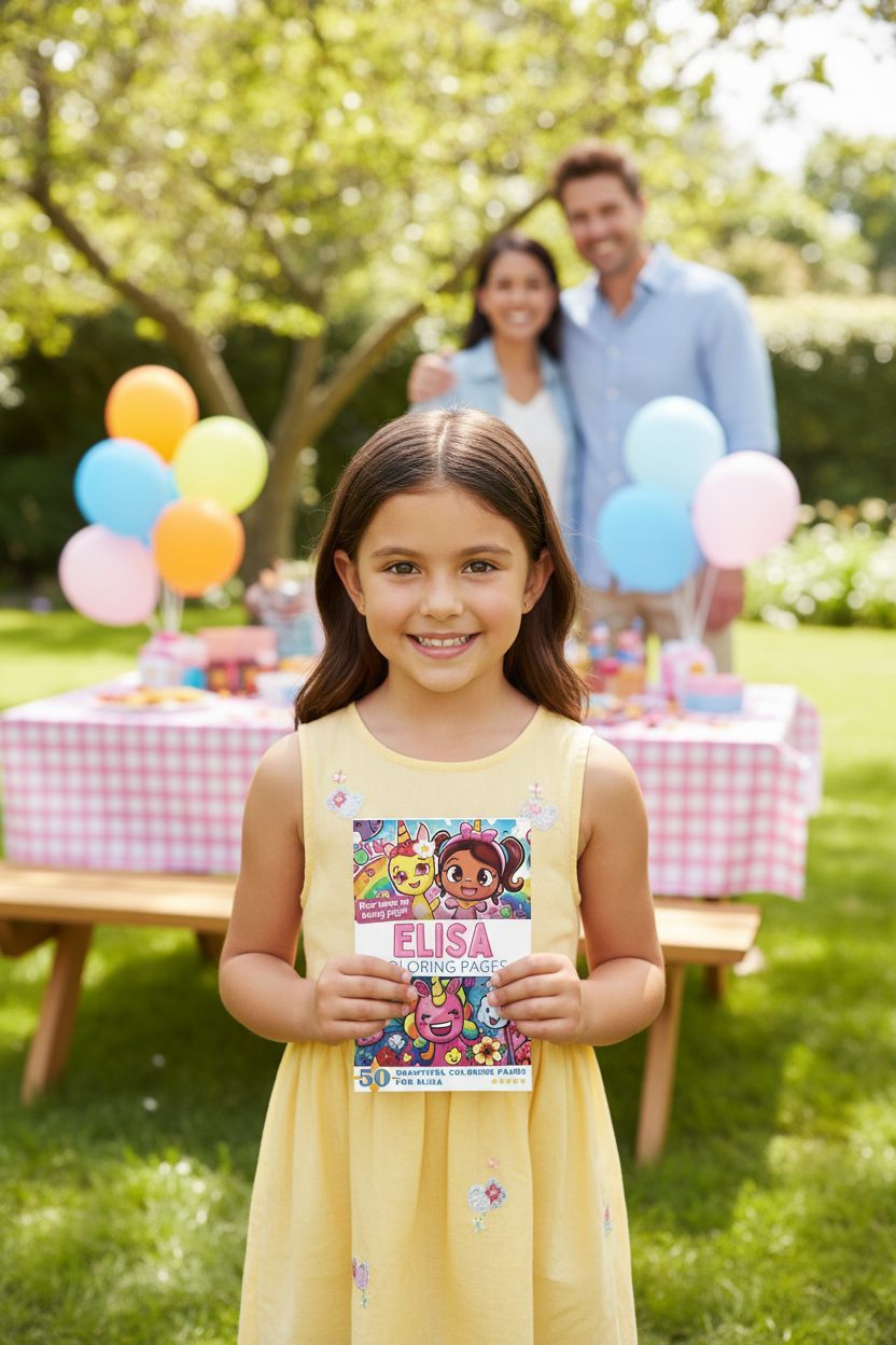 Elisa coloring book in use