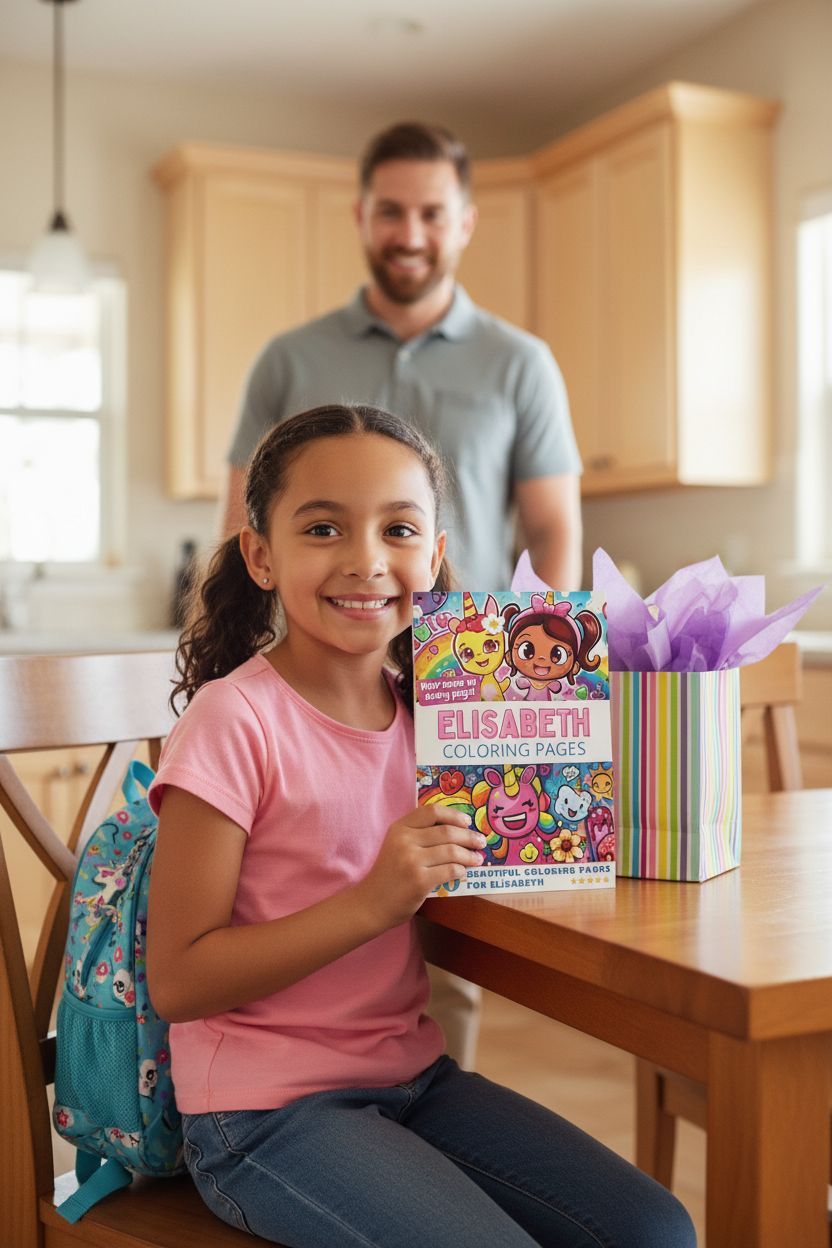 Elisabeth coloring book in use