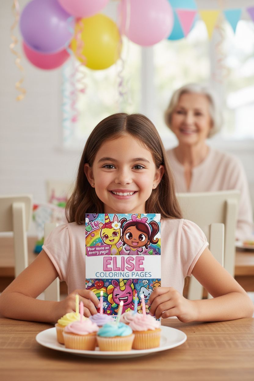 Elise coloring book in use