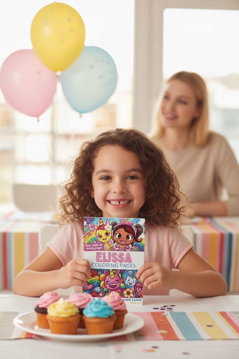 Elissa coloring book in use