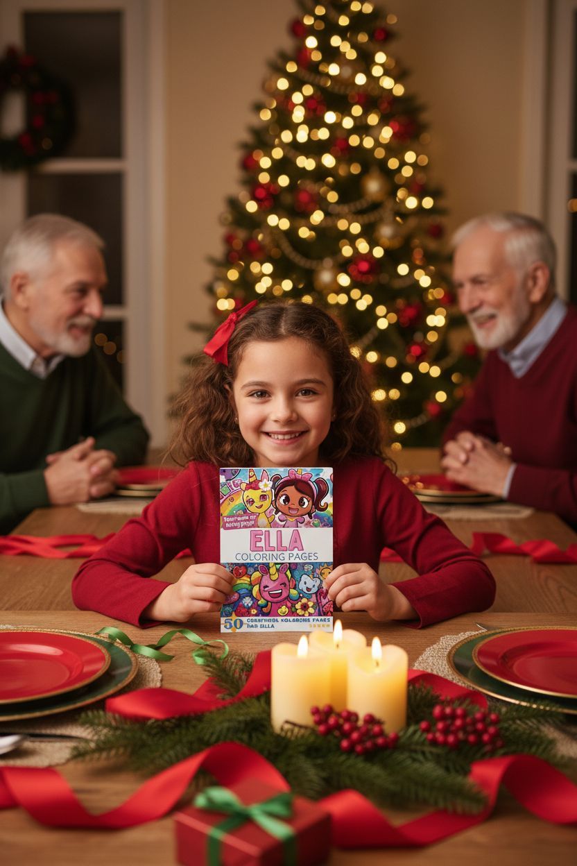 Ella Christmas coloring pages gift
