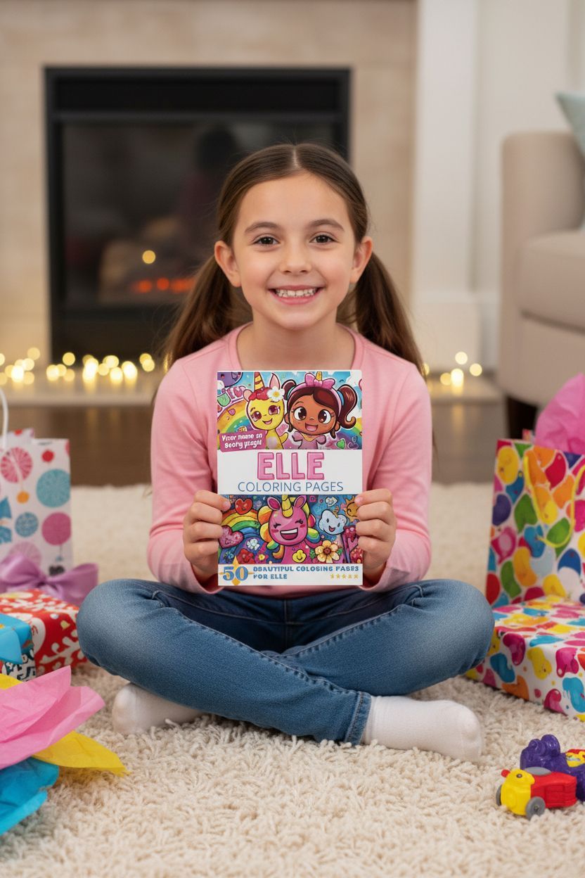 Elle coloring book in use