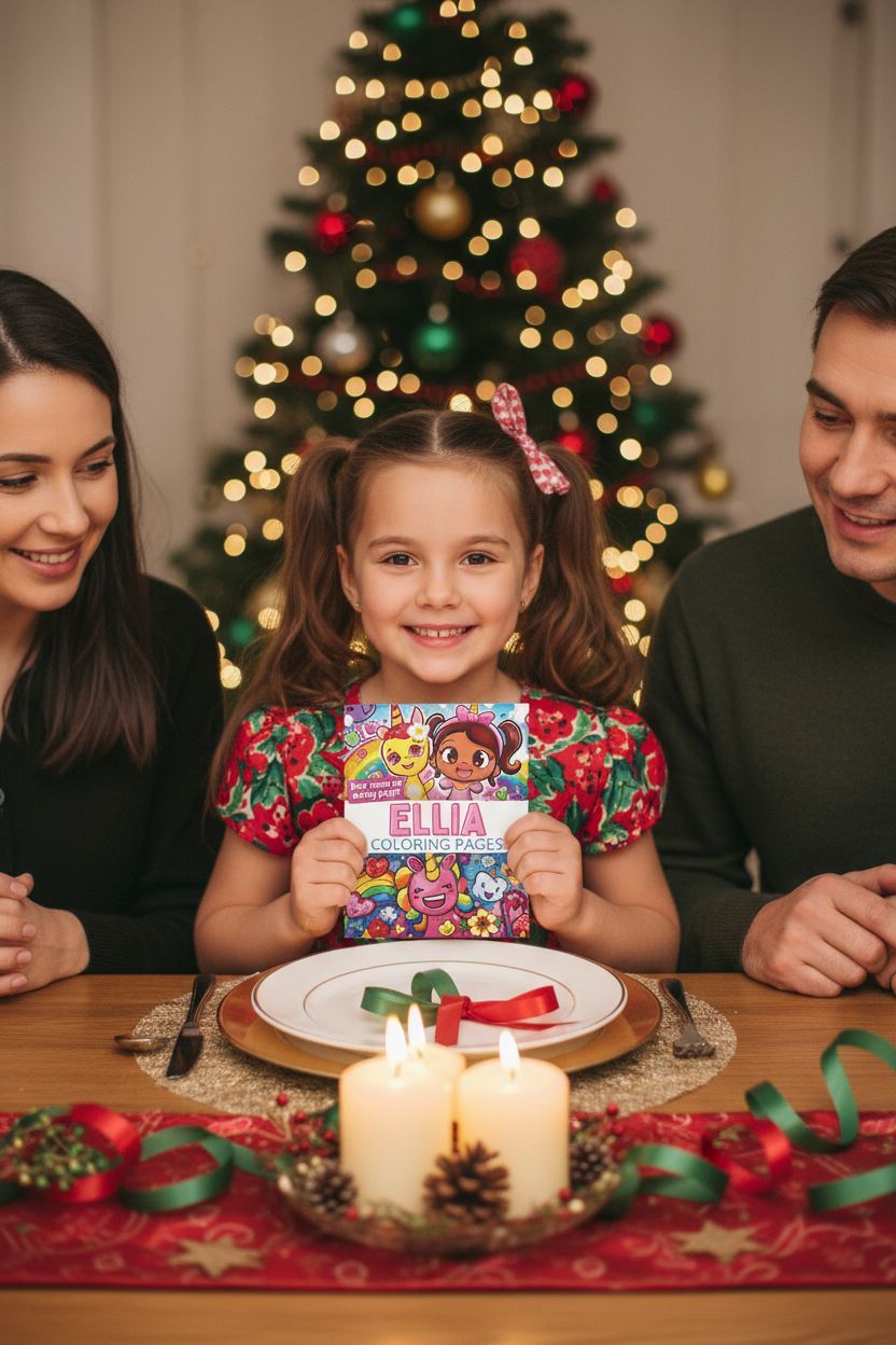Ellia Christmas coloring pages gift