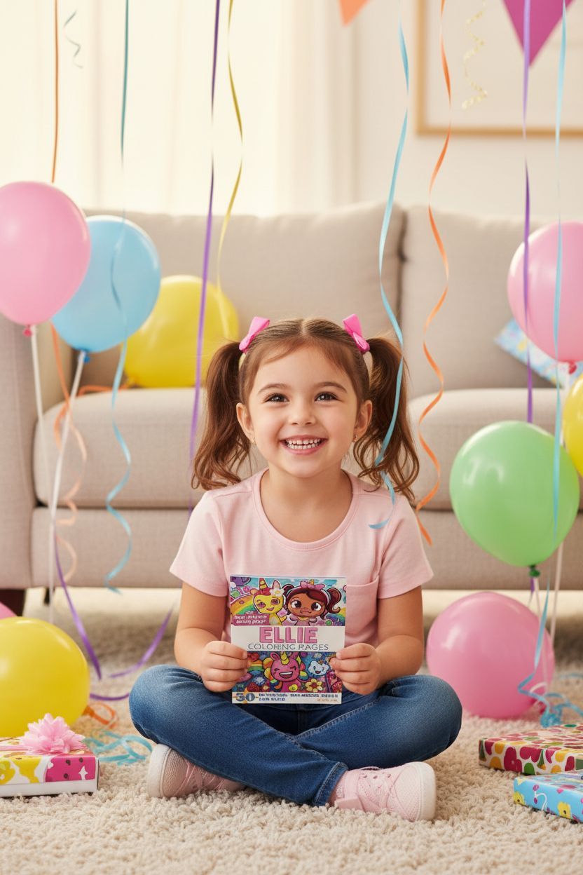 Ellie coloring book in use