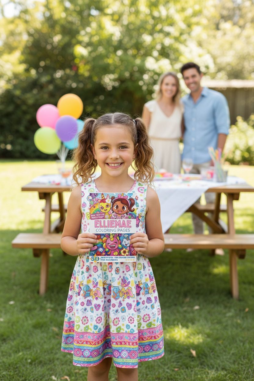 Elliemae coloring book in use