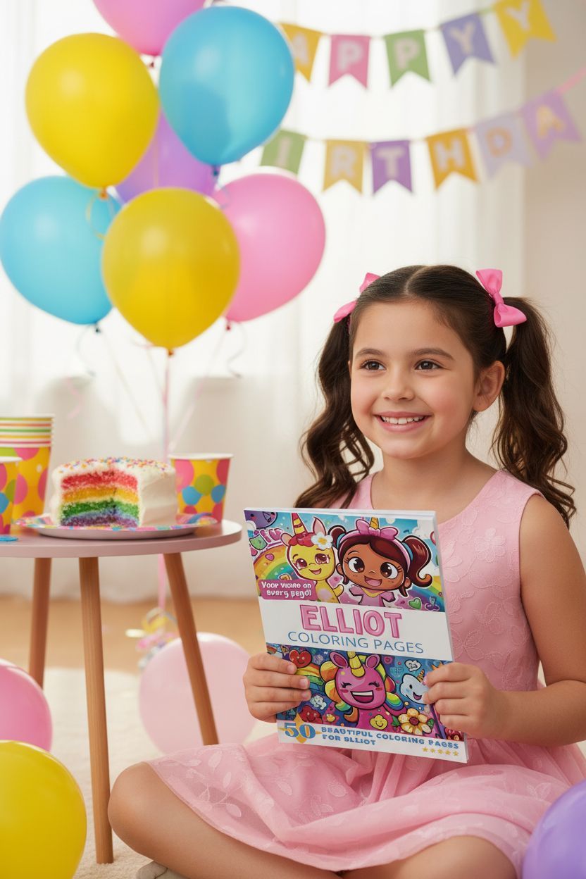 Elliot coloring book in use