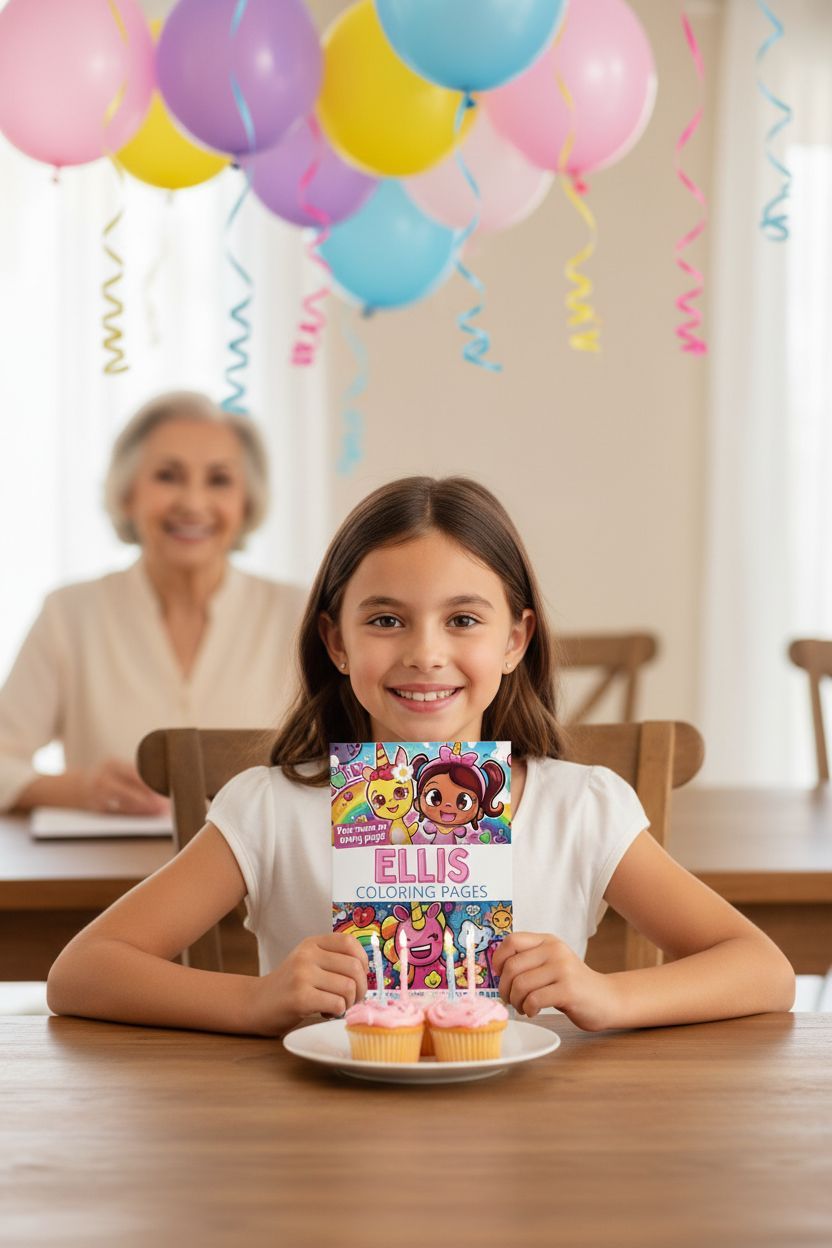 Ellis coloring book in use