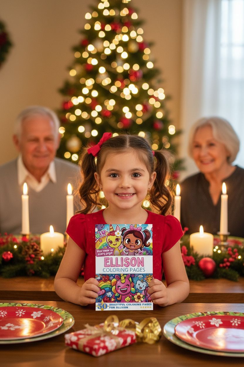 Ellison Christmas coloring pages gift