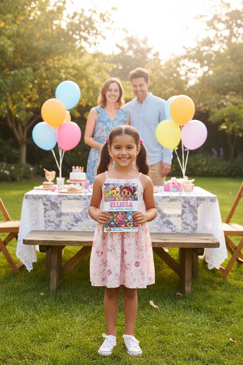 Ellissa coloring book in use