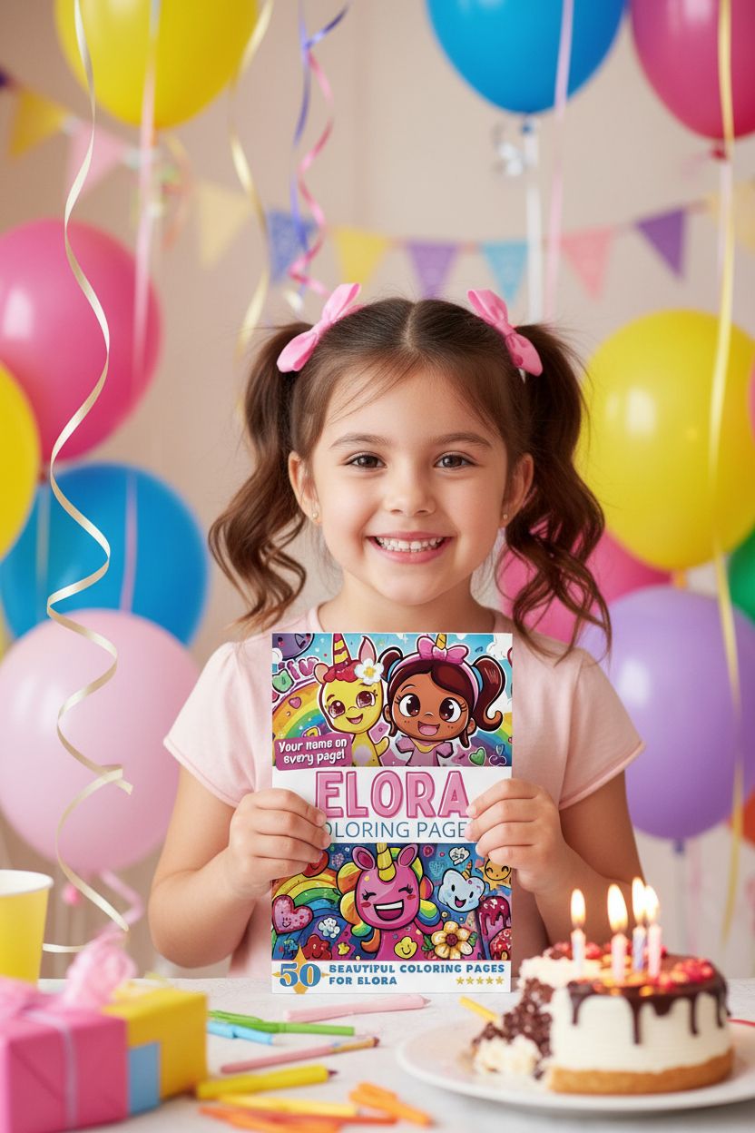 Elora coloring book in use