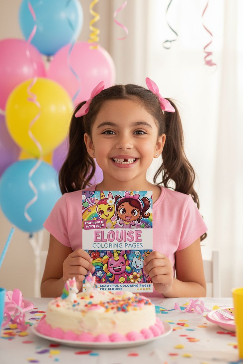 Elouise coloring book in use