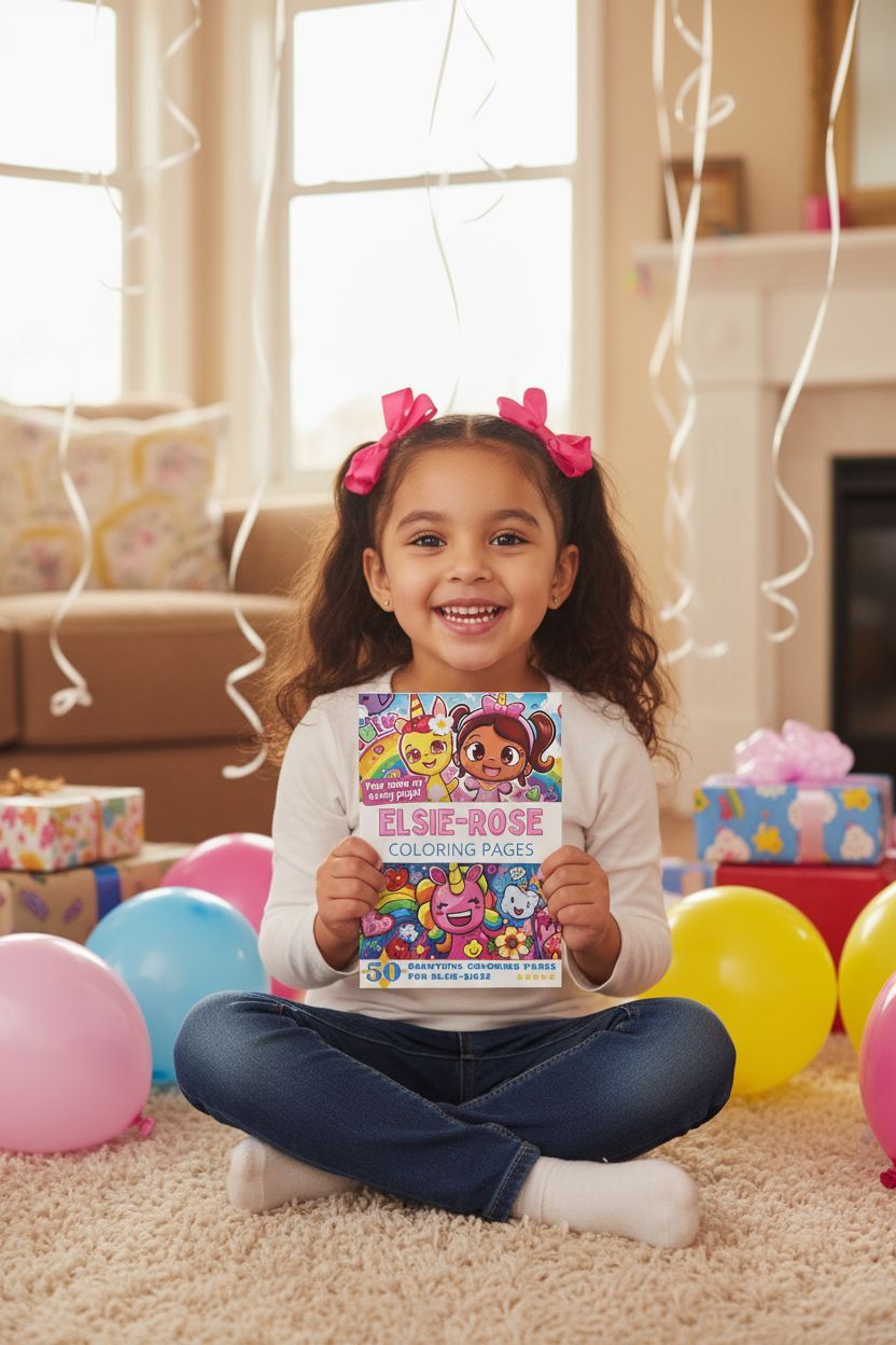 Elsie-Rose coloring book in use