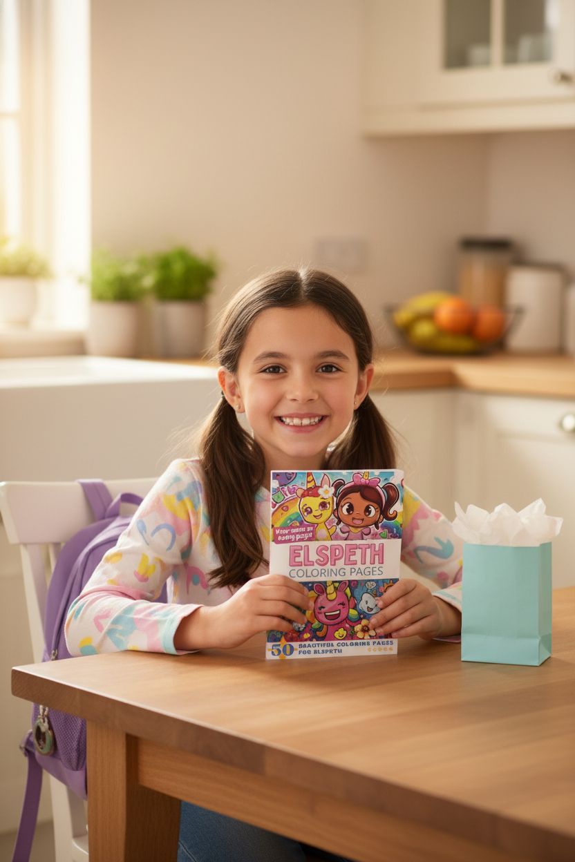 Elspeth coloring book in use