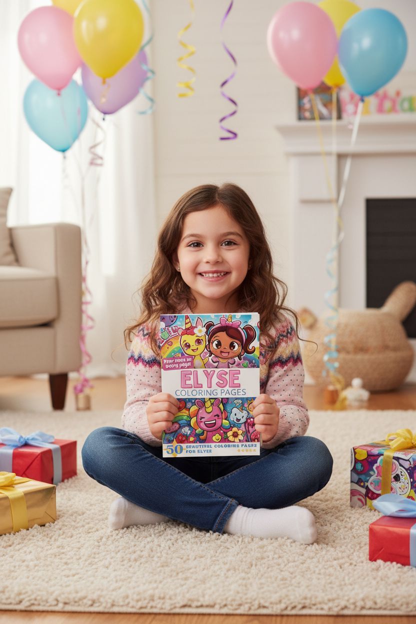 Elyse coloring book in use