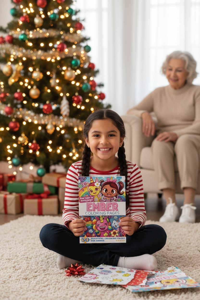 Ember Christmas coloring pages gift