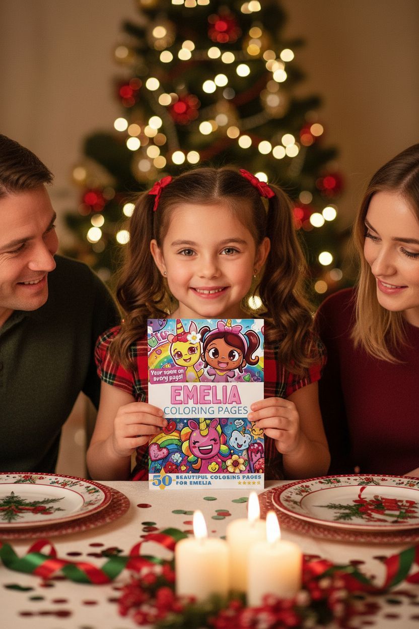 Emelia Christmas coloring pages gift