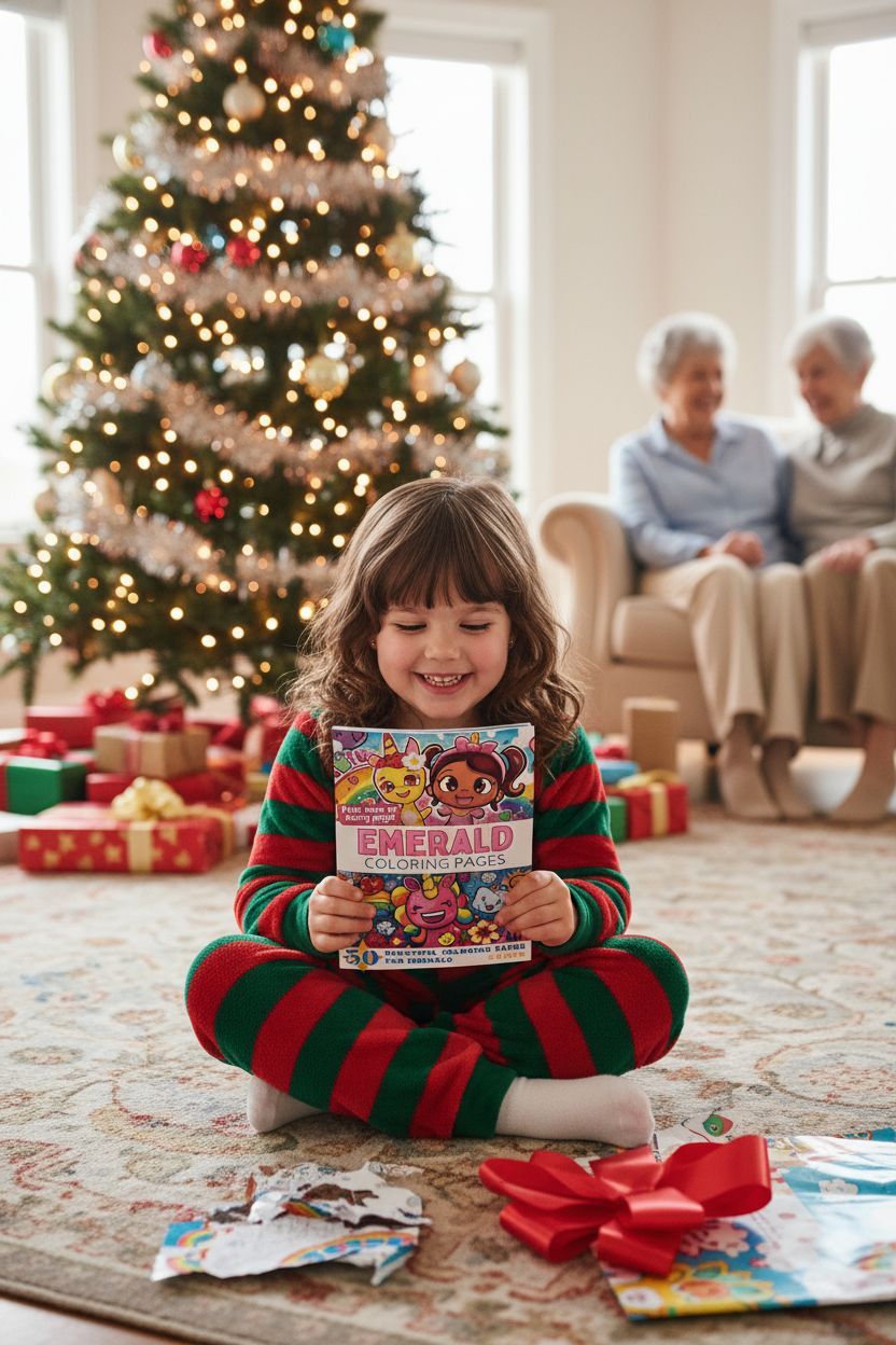 Emerald Christmas coloring pages gift