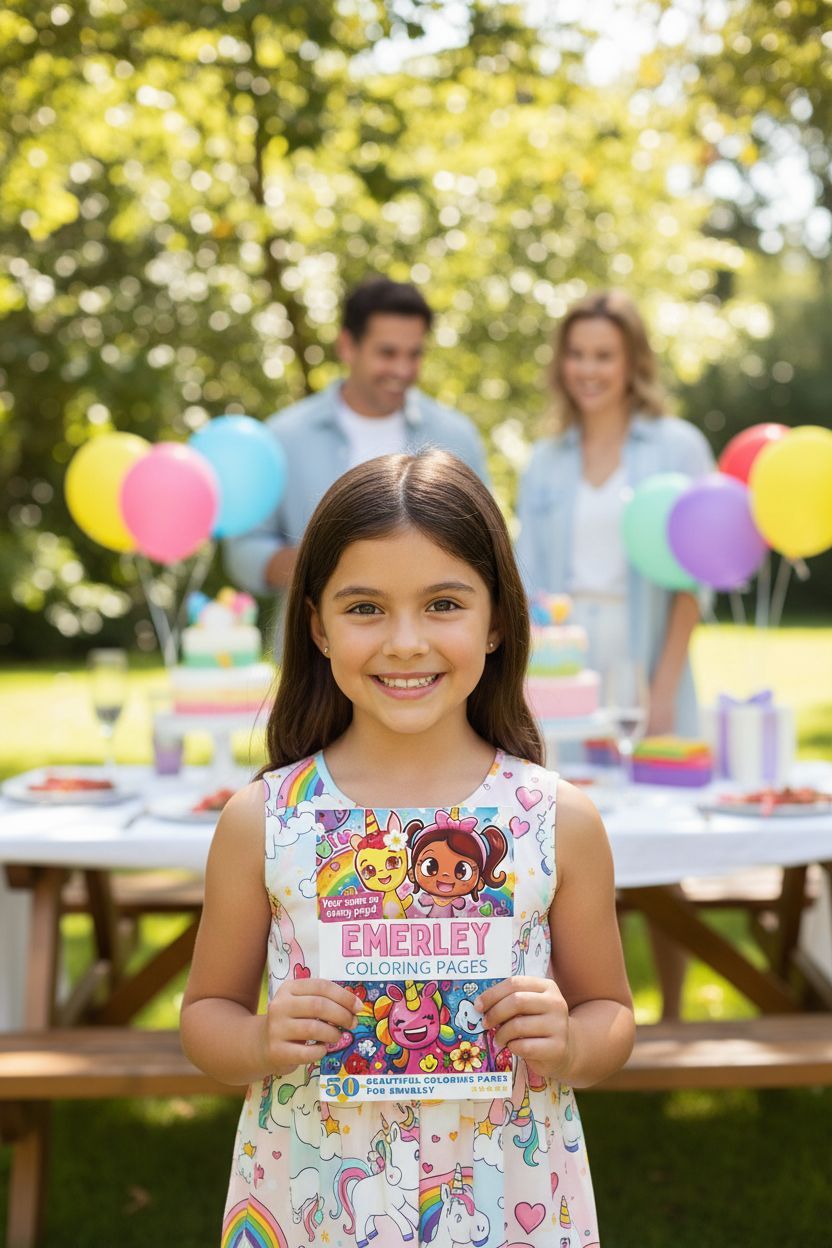 Emerley coloring book in use