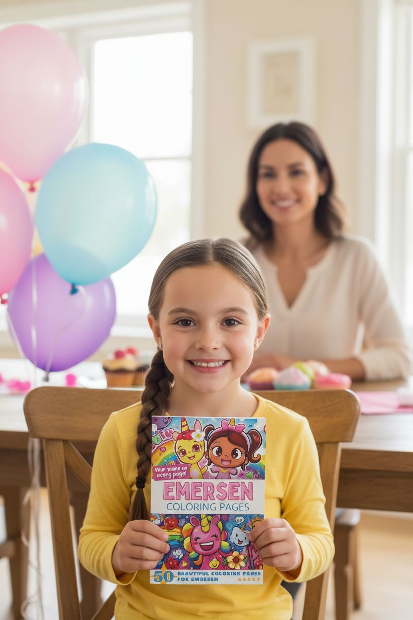 Emersen coloring book in use