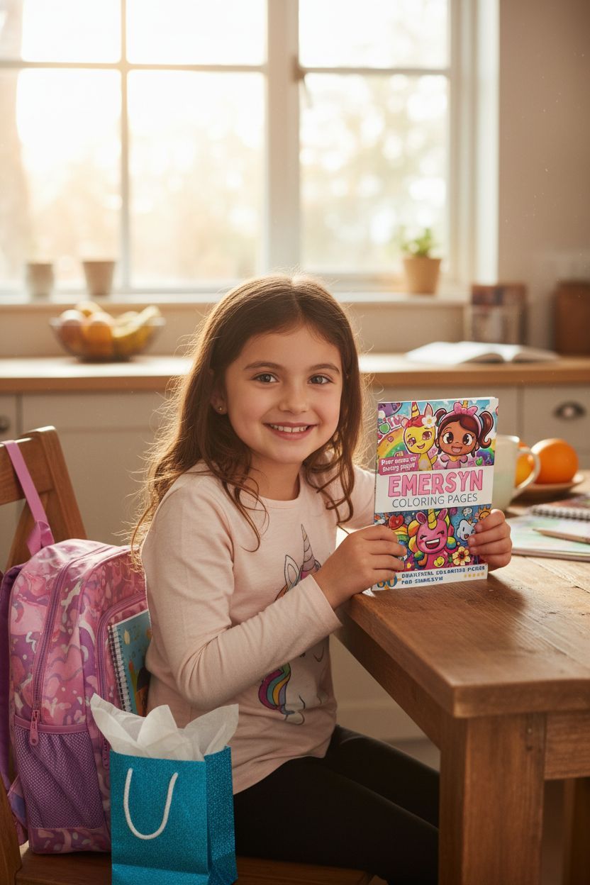 Emersyn coloring book in use