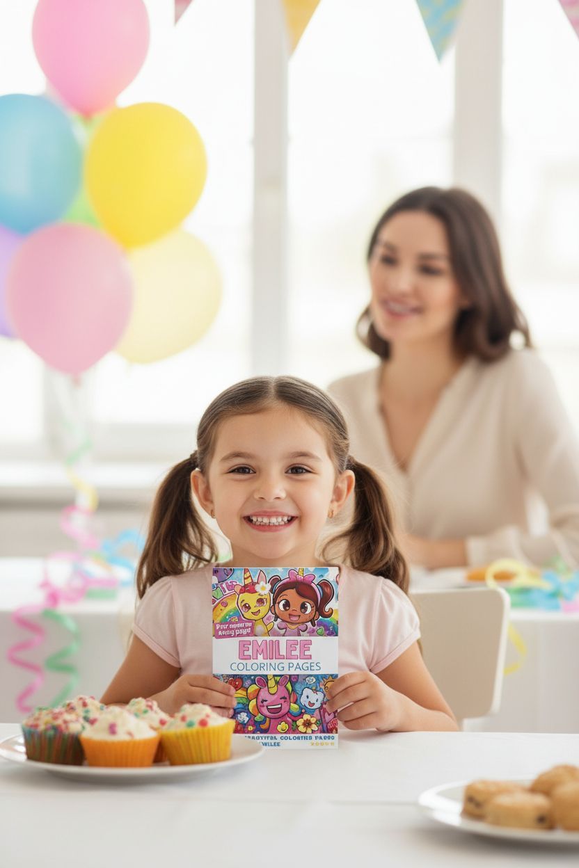 Emilee coloring book in use