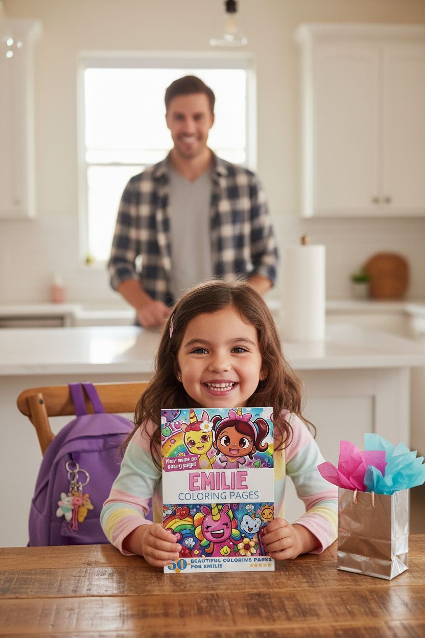 Emilie coloring book in use