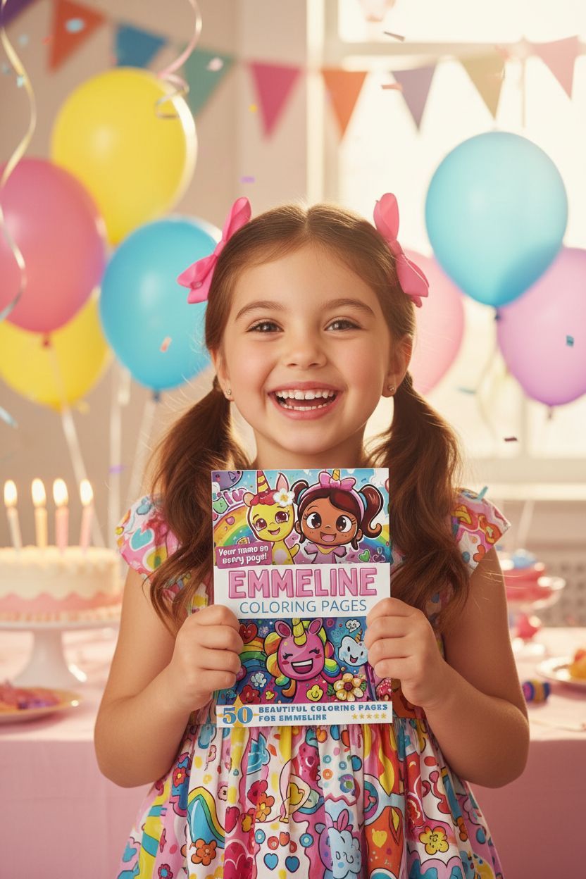 Emmeline coloring book in use