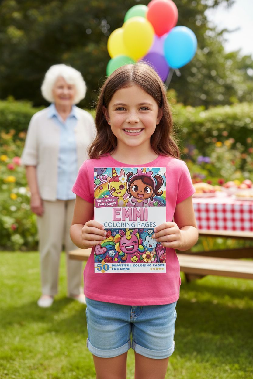 Emmi coloring book in use