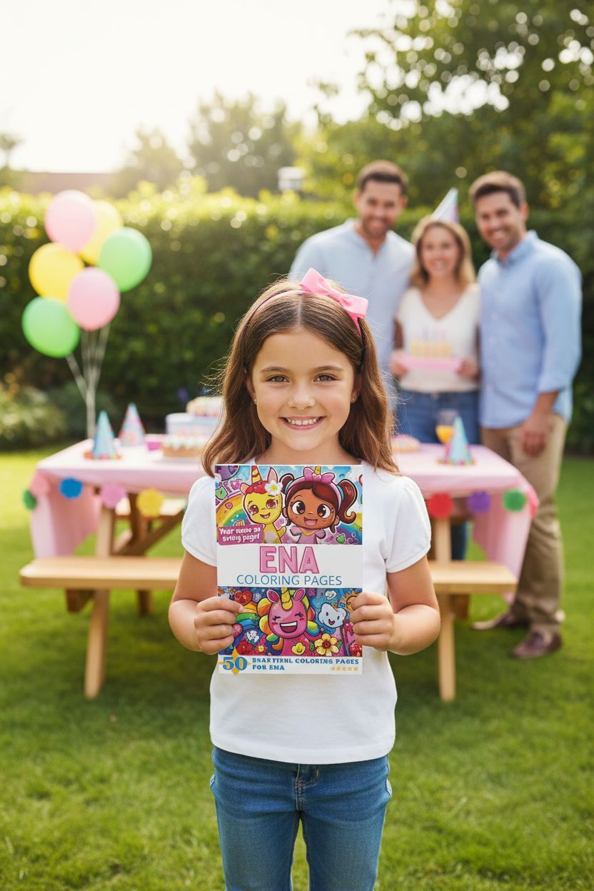 Ena coloring book in use