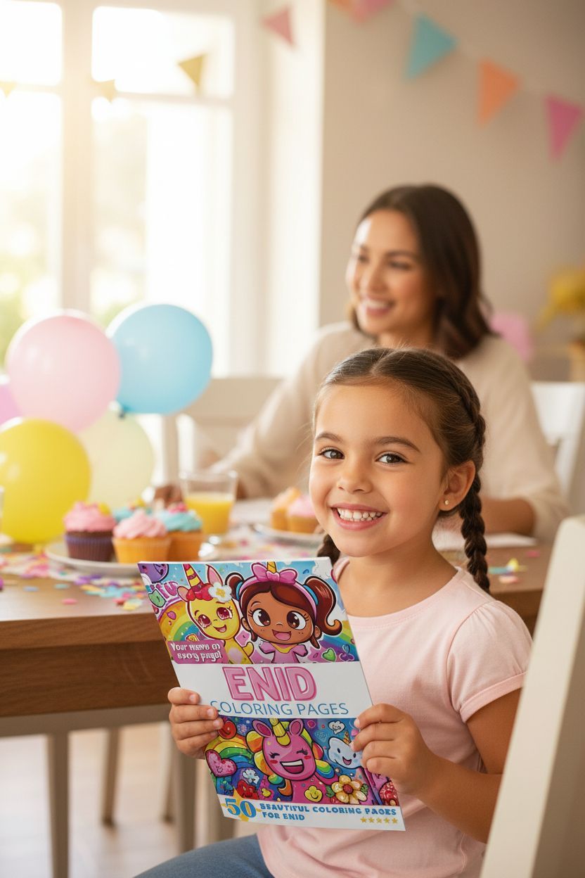 Enid coloring book in use