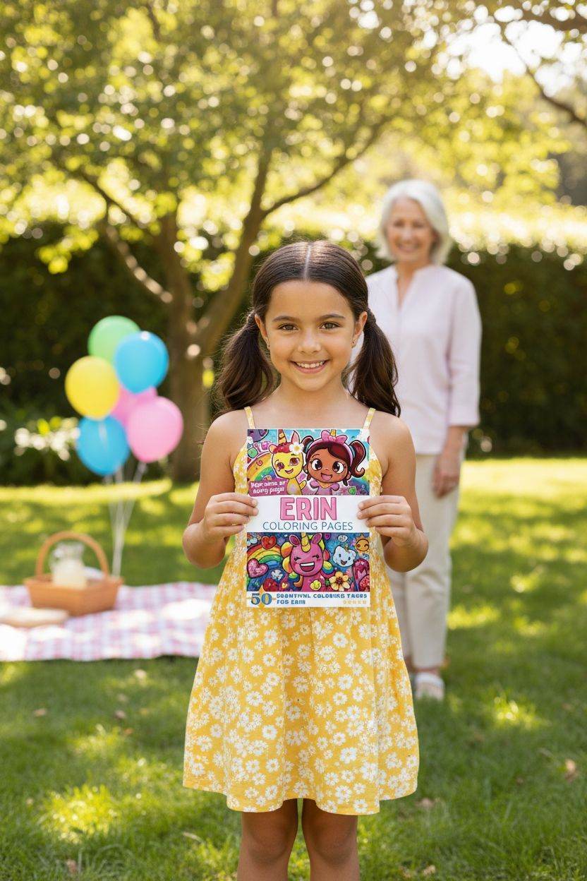 Erin coloring book in use