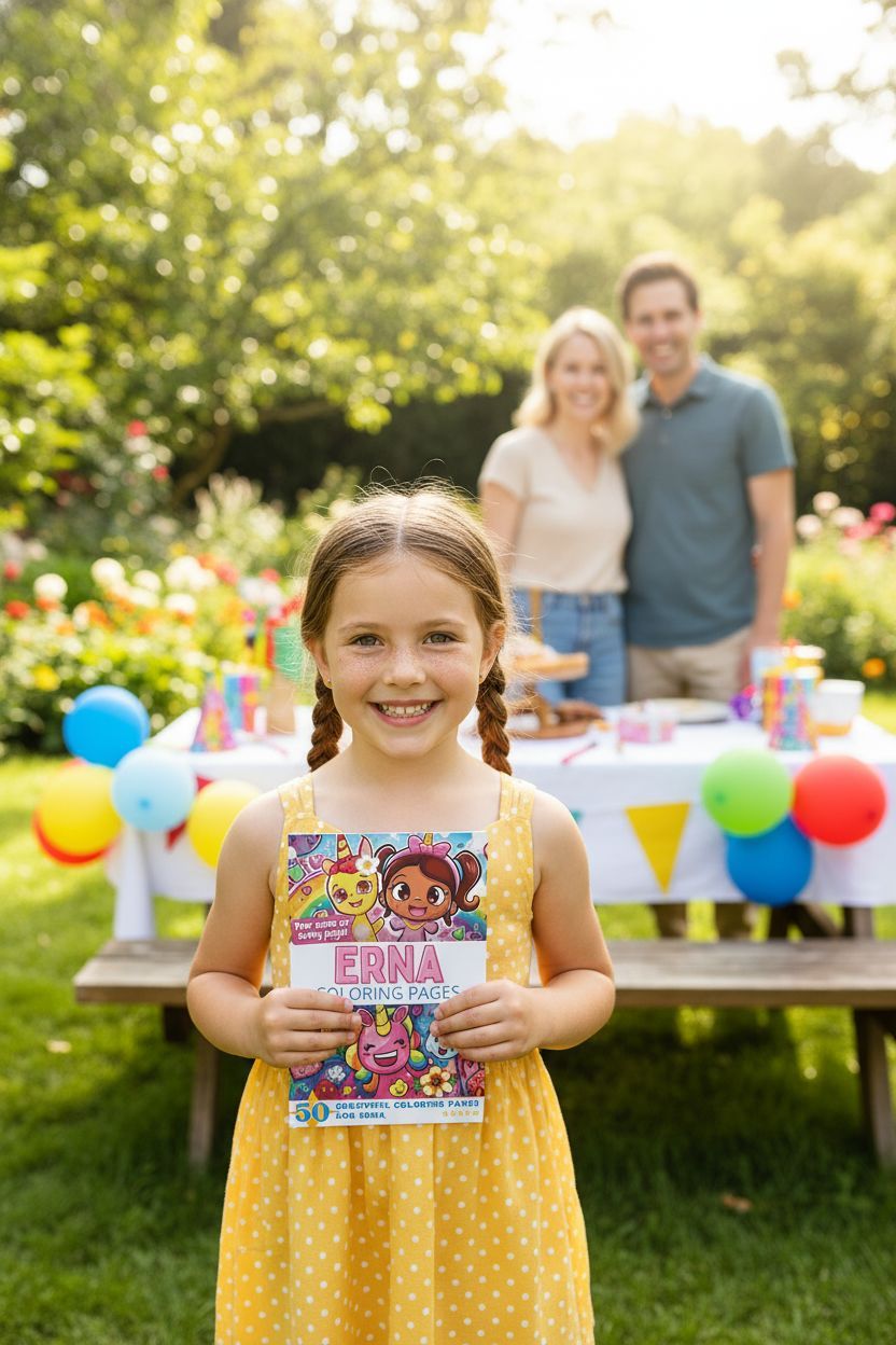 Erna coloring book in use