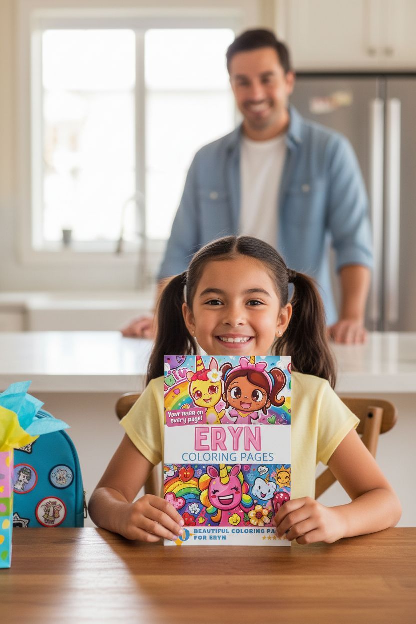 Eryn coloring book in use