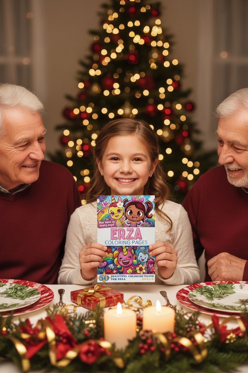 Erza Christmas coloring pages gift