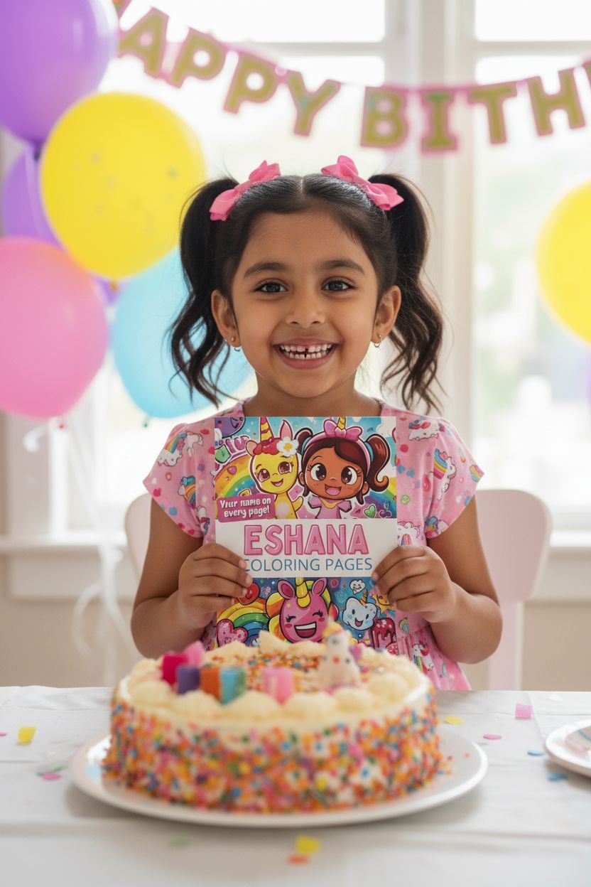 Eshana coloring book in use