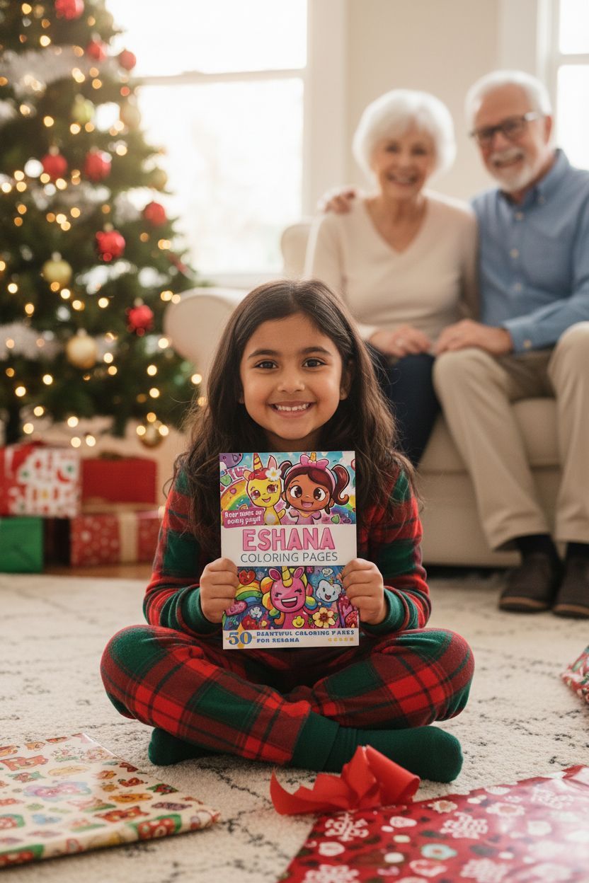 Eshana Christmas coloring pages gift