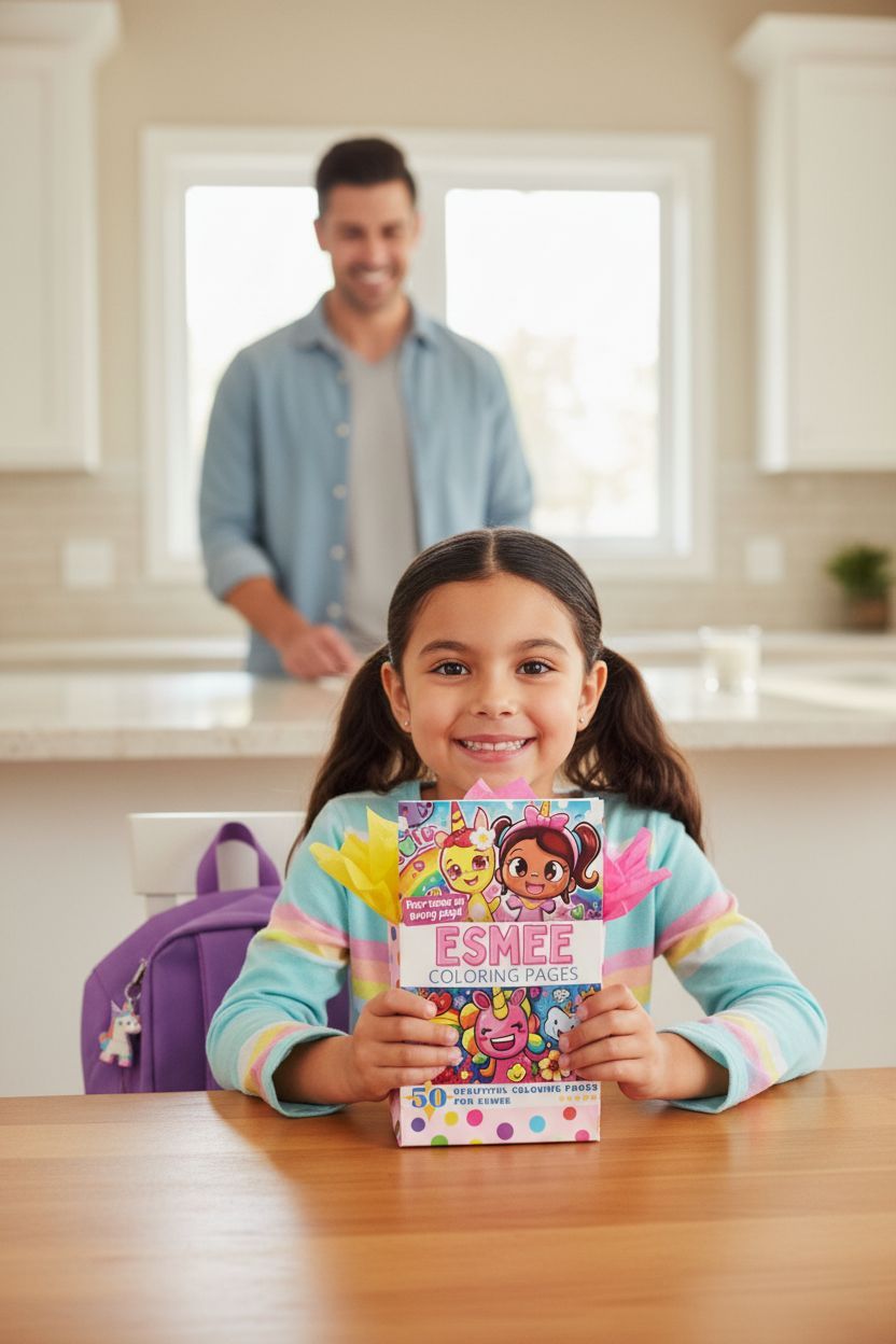 Esmee coloring book in use