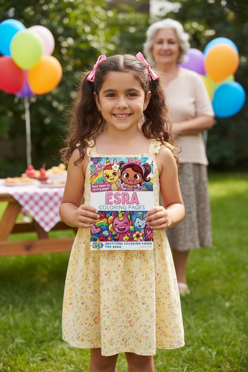 Esra coloring book in use