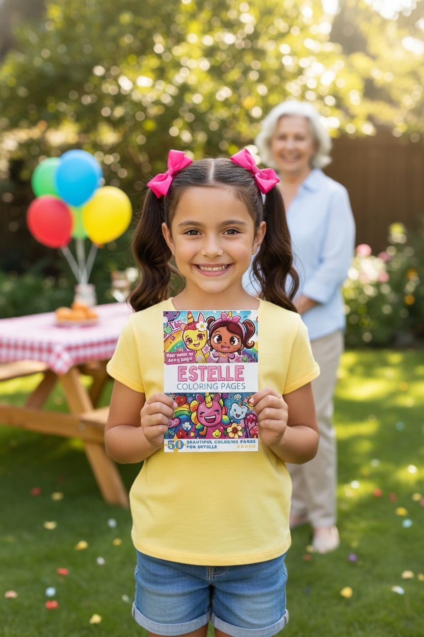 Estelle coloring book in use