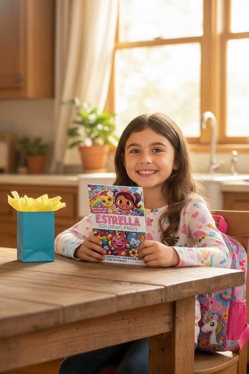 Estrella coloring book in use