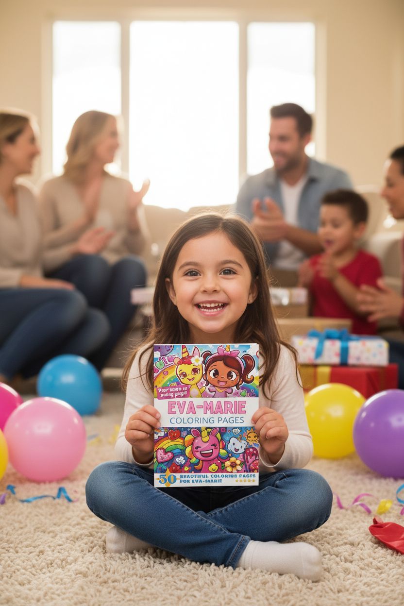 Eva-Marie coloring book in use
